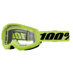 100% STRATA 2 OTROŠKA  MOTOKROS PROZORNA OČALA NEON YELLOW
